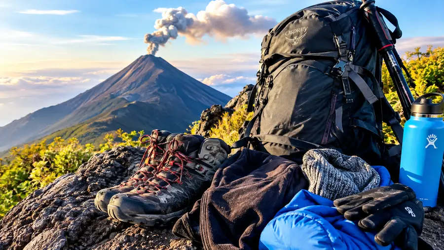 Gepäck für die Acatenango-Vulkanwanderung
